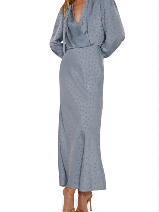 Favorite Daughter Dusty Blue Maxi Dress with Neck Scarf - Picture 2 of 12
